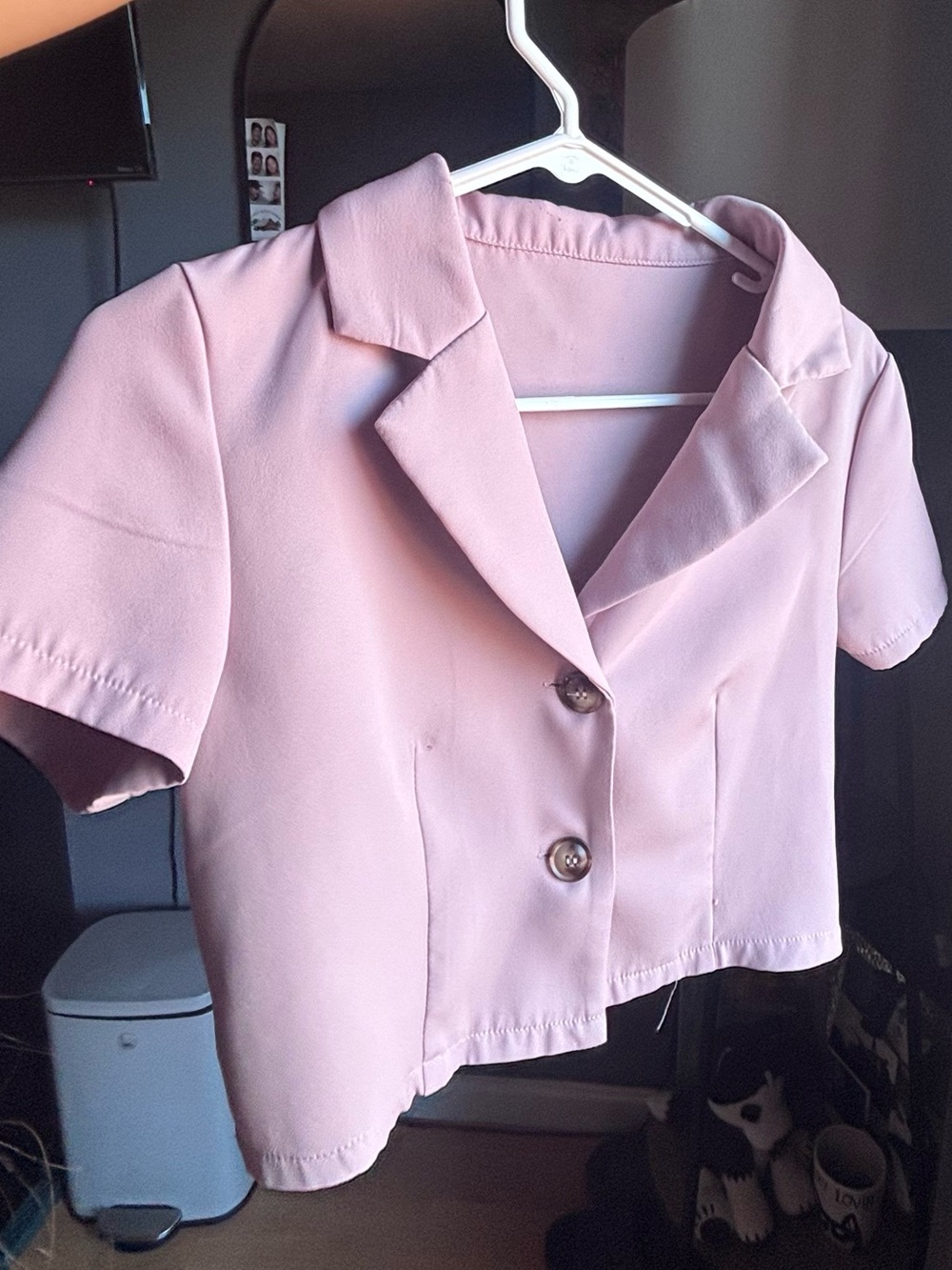 SHEIN Dusty Pink Cropped Blazer Jacket